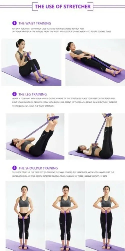 portable fitness resistance bands with pedals SkinAura